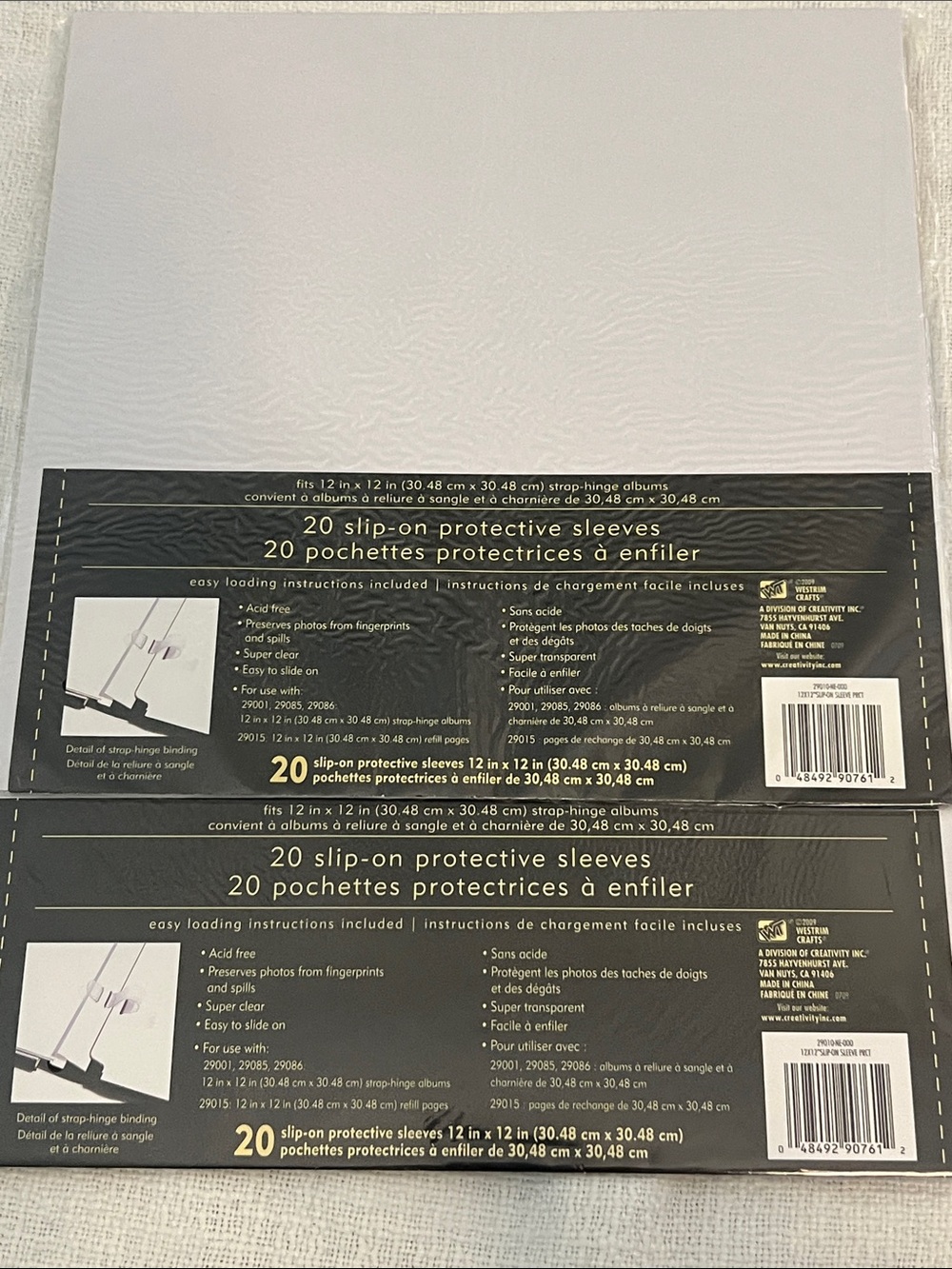 Two 20 pack Slip-On Protective Sleeves -fits 12 x12 strap-hinge albums (Pioneer)